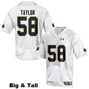 Notre Dame Fighting Irish Men's Elijah Taylor #58 White Under Armour Authentic Stitched Big & Tall College NCAA Football Jersey WRB5299TD